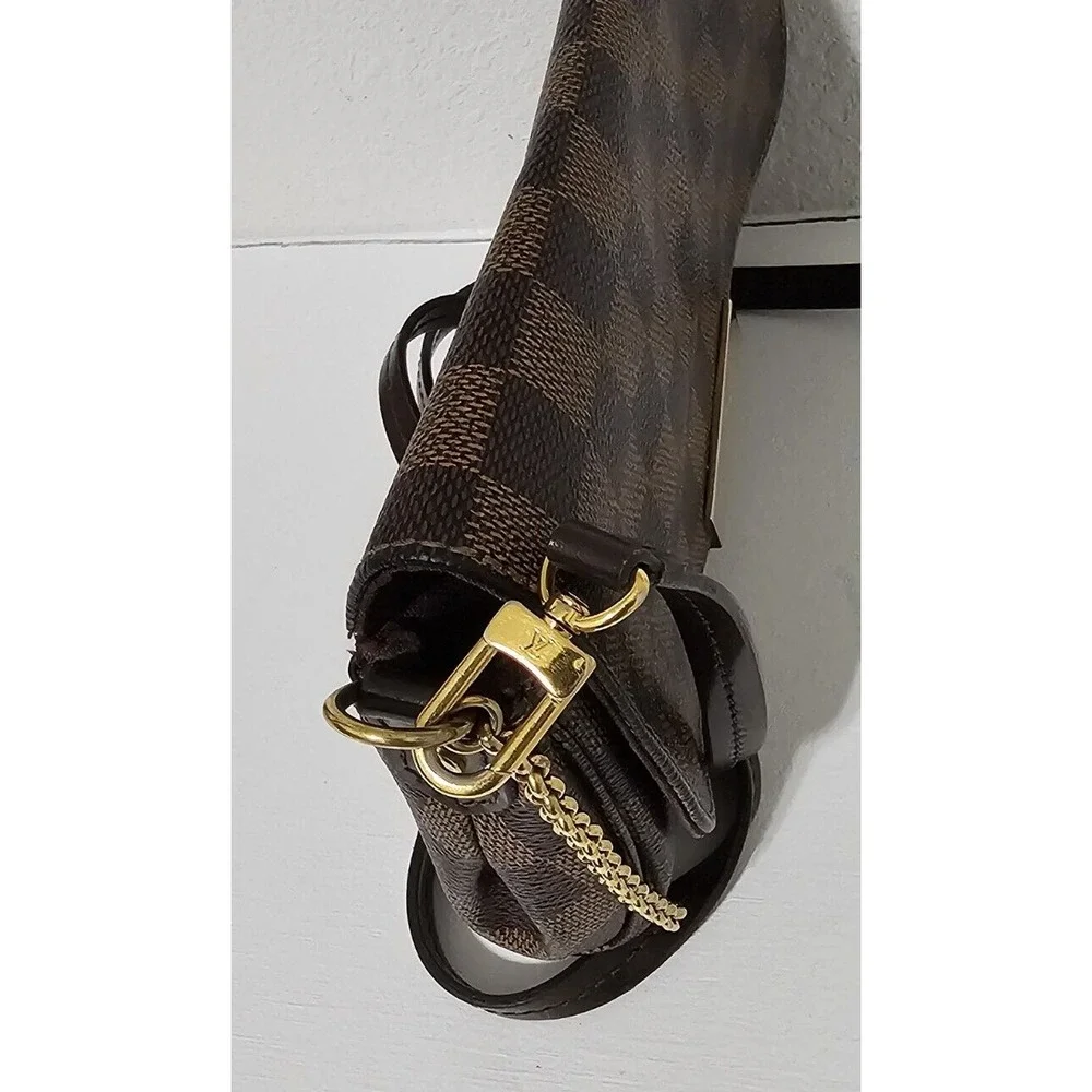 LOUIS VUITTON Favorite PM Damier Ebene Crossbody Bag FRANCE‎  Du1154 Color Brown